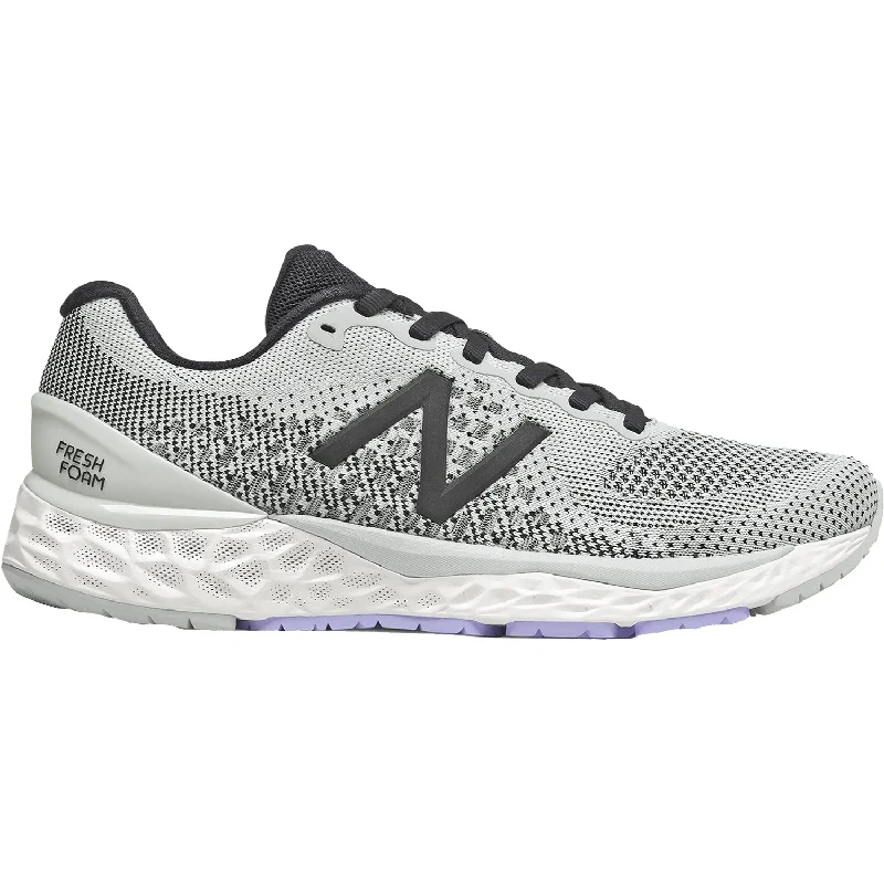 high-top athletic shoes for ankle supportWomen's New Balance Fresh Foam W880D10 Light Aluminum/Black/Mystic Purple Mesh