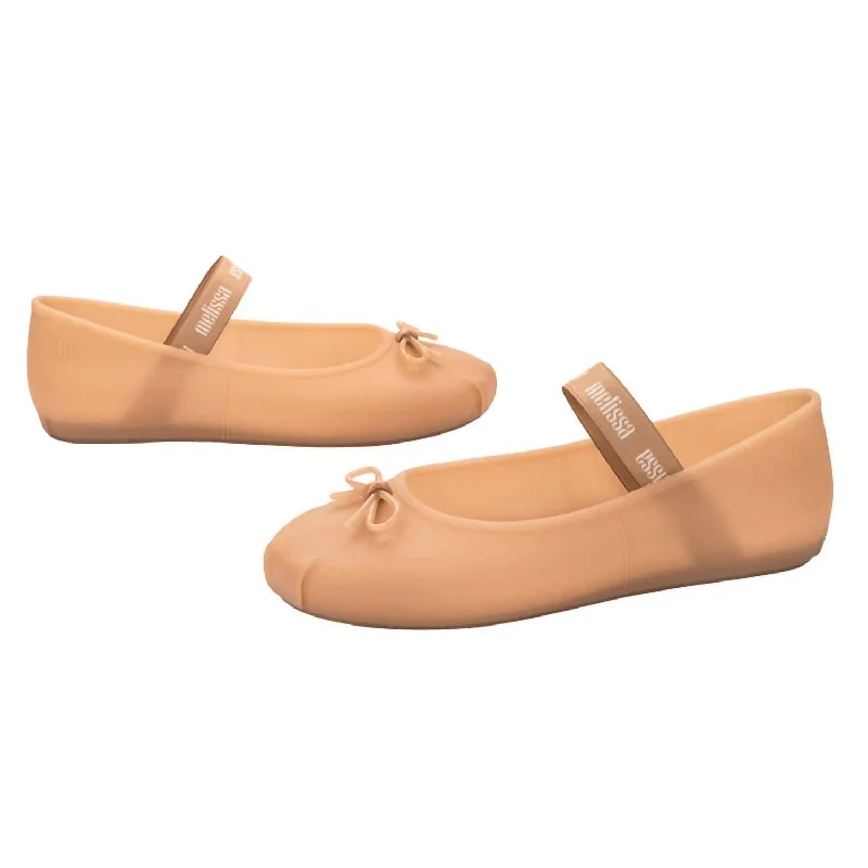 Flats with side zippers for easy accessComfortable flats for relaxed occasionsWomen's Sophie Ballet Flats In Milky Beige