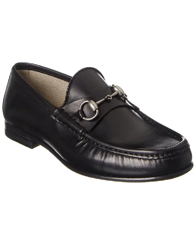 loafers for women with soft, flexible upper for a custom fit-Gucci Horsebit Leather Loafer