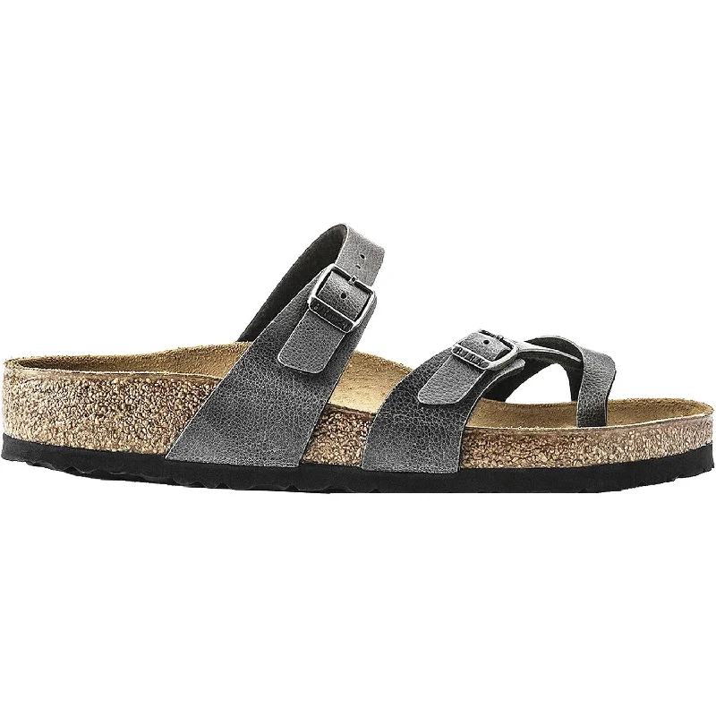 sandals for exploring the outdoorsWomen's Birkenstock Mayari Anthracite Birko-Flor Pull Up