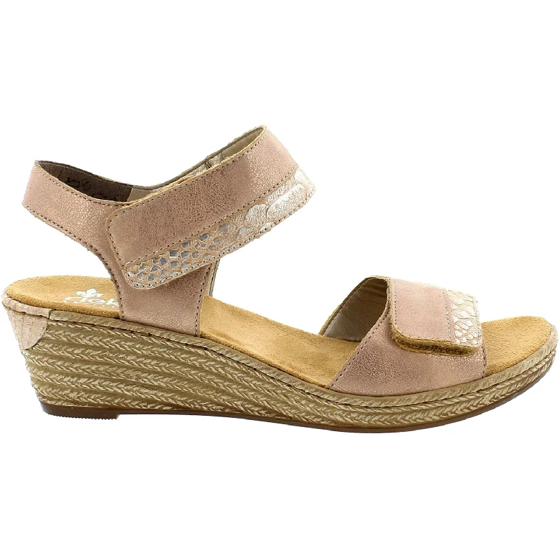 sandals for stylish city walksWomen's Rieker 62470-31 Rose/Ginger Synthetic