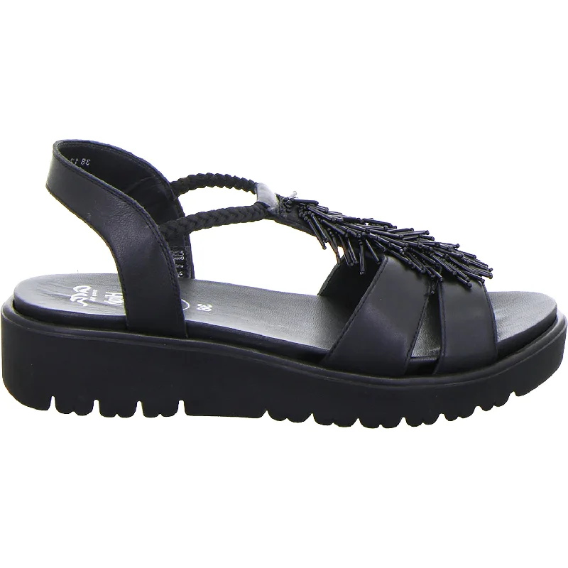 sandals with contoured footbedWomen's Ara Bristol Black Leather