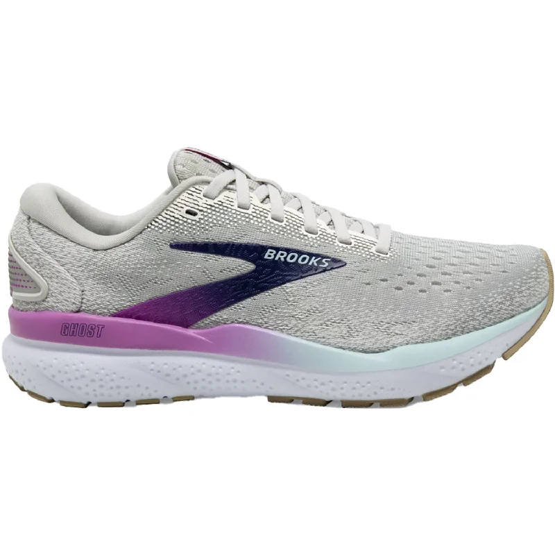 athletic shoes with extra-long-lasting durabilityWomen's Brooks Ghost 16 White/Grey/Estate Blue Mesh