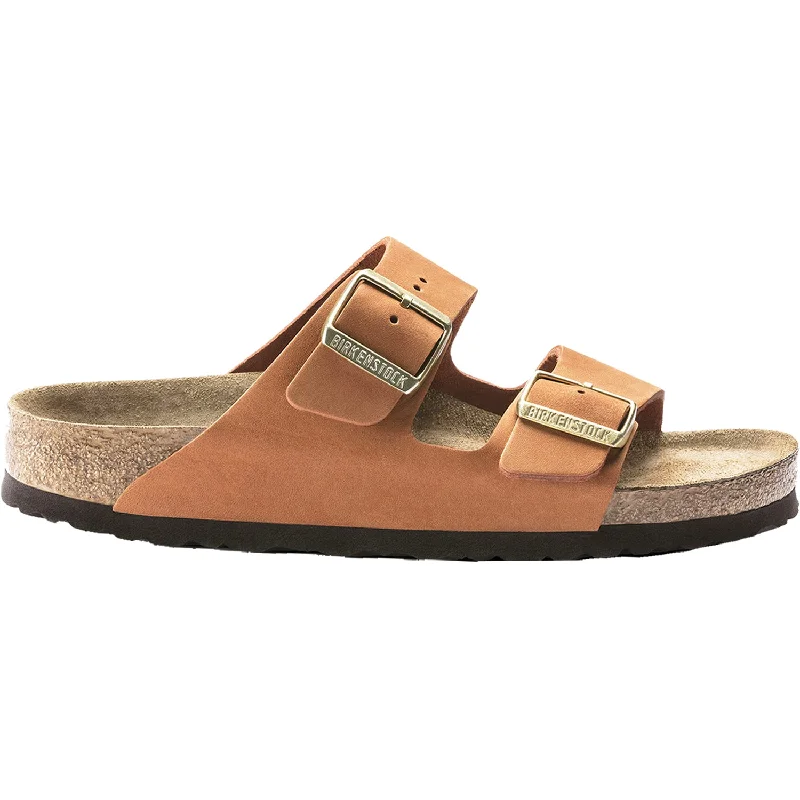 sandals with heel supportWomen's Birkenstock Arizona Soft Footbed Pecan Nubuck