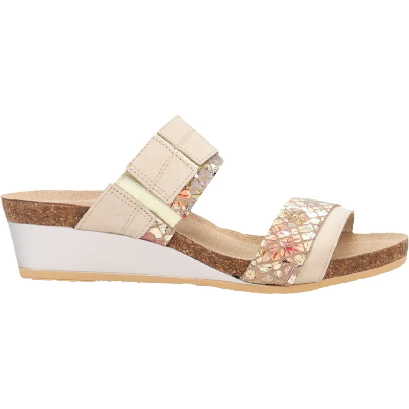 sandals for coastal summer tripsWomen's Naot Royalty Soft Ivory/Golden Floral Leather