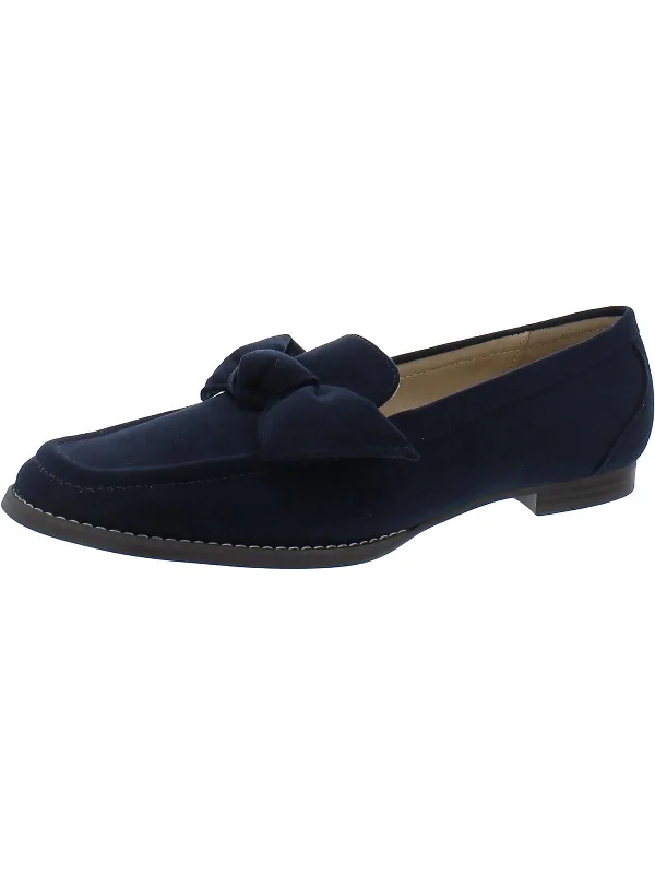 loafers for women with velvety finish for a luxurious feel-Anella 2 Womens Faux Suede Square Toe Loafers