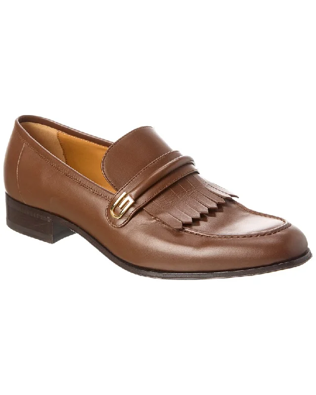 loafers for women with comfort footbed for all-day use-Gucci Leather Loafer