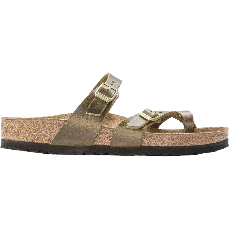 sandals for beach walks with easeWomen's Birkenstock Mayari Olive Oiled Leather