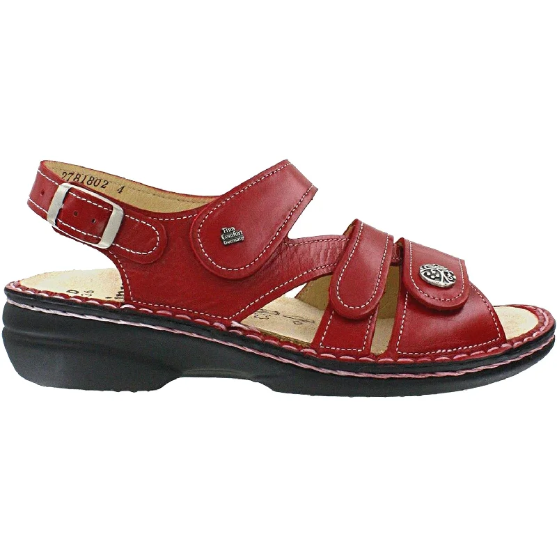 sandals for enjoying the sunshineWomen's Finn Comfort Gomera Soft Red Leather