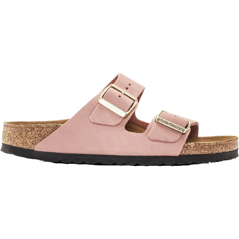 sandals for beach resortsWomen's Birkenstock Arizona Soft Footbed Old Rose Nubuck