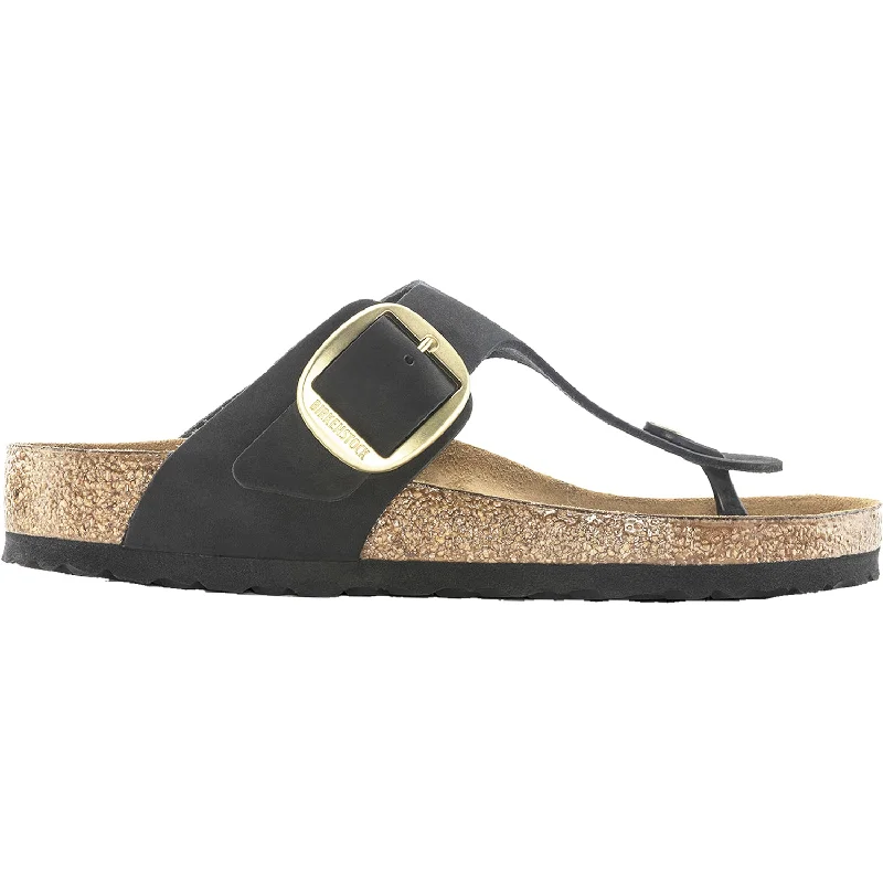 sandals for the best beach experienceWomen's Birkenstock Gizeh Big Buckle Black Nubuck