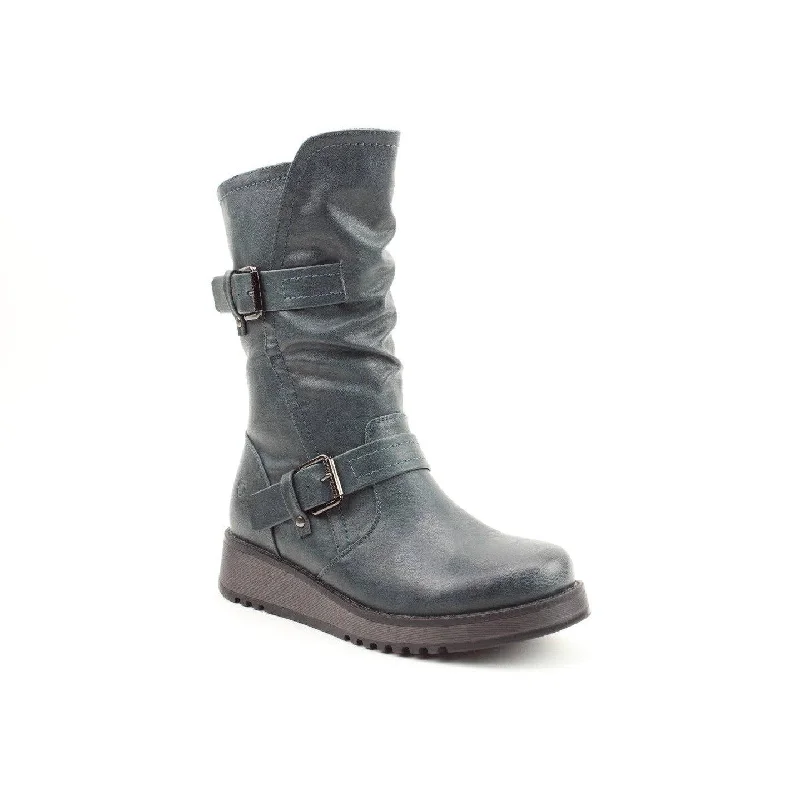 Fashionable boots with chunky heels for a bold statementHeavenly Feet Hannah 4 Ladies Ocean Vegan Side Zip Mid-Calf Boots