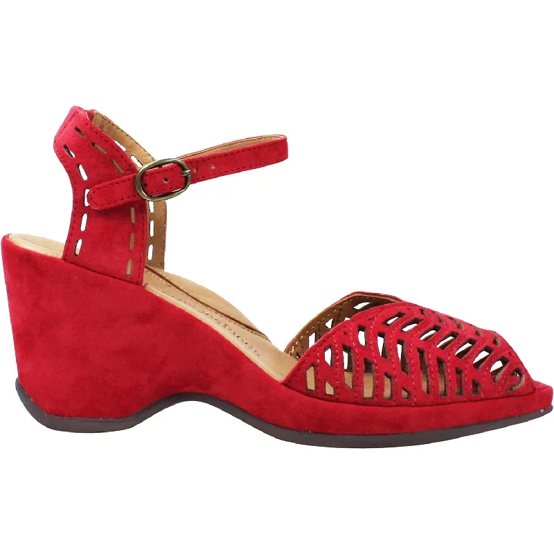 sandals with cushioned straps for added supportWomen's L'Amour Des Pieds Oanez Bright Red Kid Suede