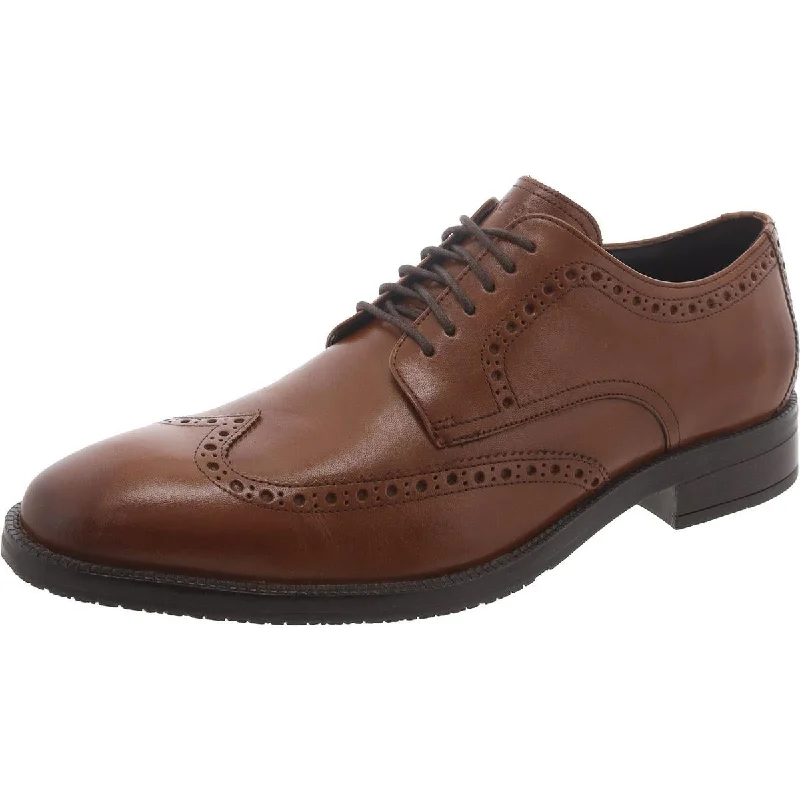 Cole Haan Mens Me Wing Oxford Block Heel Lace Up Oxfords