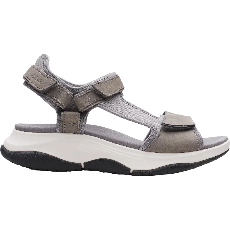 affordable sandals for summerWomen's Clarks Wave 2.0 Skip Grey Combi Textile/Nubuck