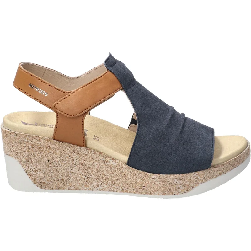 sandals for urban explorersWomen's Mephisto Galiane Jeans Blue Leather/Suede