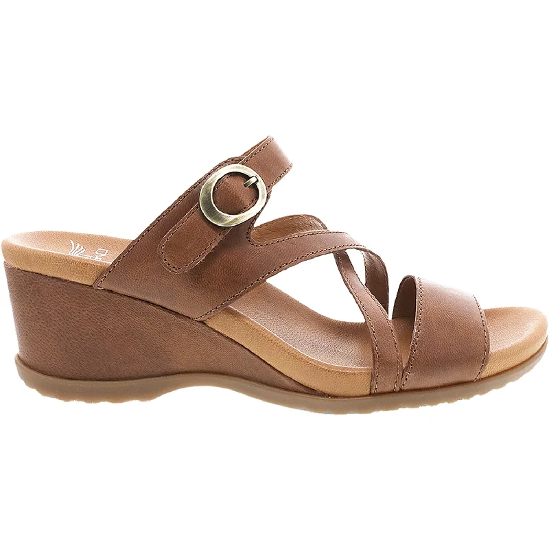 sandals with sleek leather strapsWomen's Dansko Ana Tan Glazed Calf Leather