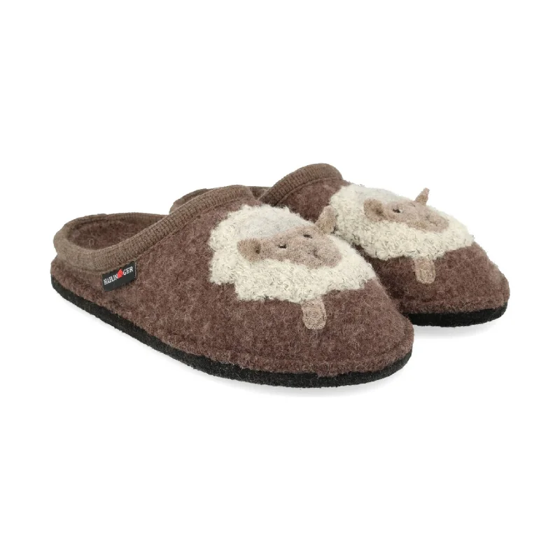 slippers for soft footbed comfortslippers for men with warm and soft material -Haflinger Lamby Slippers - Brown