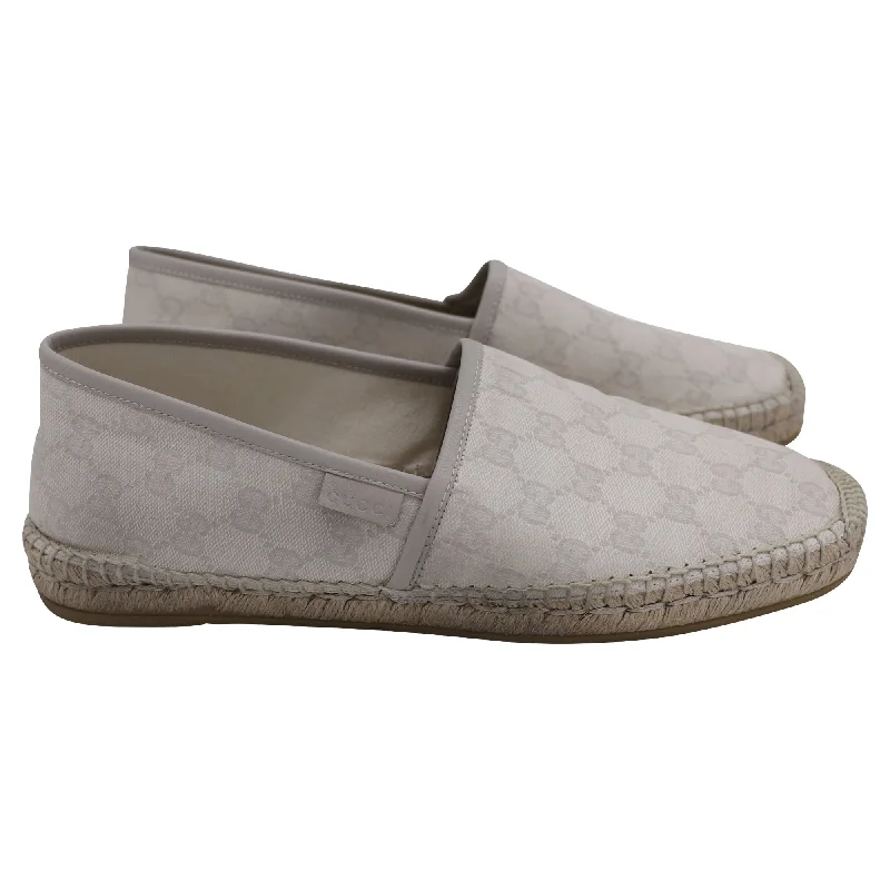 loafers for men with woven texture for added style-Gucci GG Monogram Espadrille Loafers in Beige Canvas