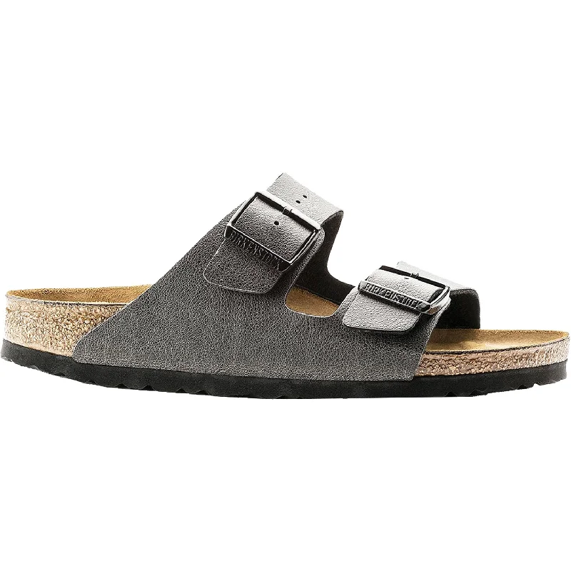 sandals for casual sun-filled afternoonsWomen's Birkenstock Arizona Anthracite Pull Up Birko-Flor