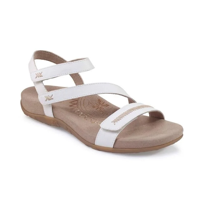 sandals for stylish coastal livingAetrex Gabby Adjustable Quarter Strap Sandal White