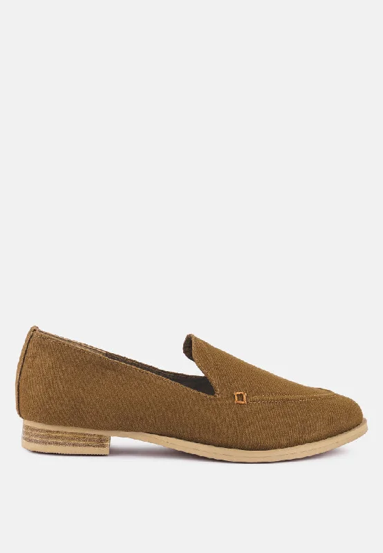 loafers for men with breathable fabric lining for moisture control-BOUGIE Tan Organic Canvas Loafers