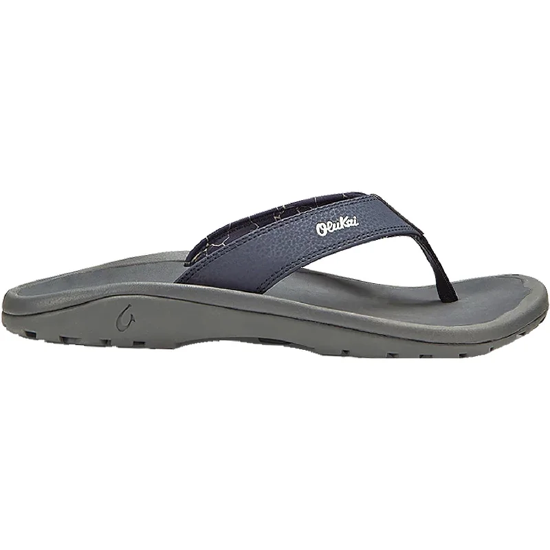 sandals for a day of sun and sandMen's OluKai Ohana Blue Depth/Dark Shadow Synthetic