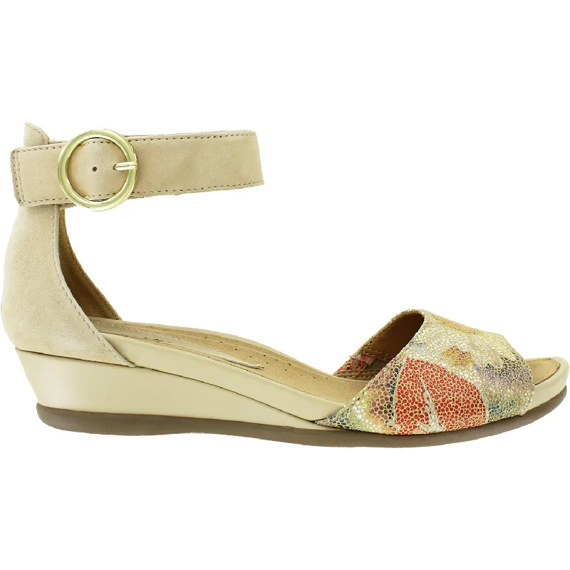 sandals for walking in hot weatherWomen's Earth Hera Beige Printed Leather