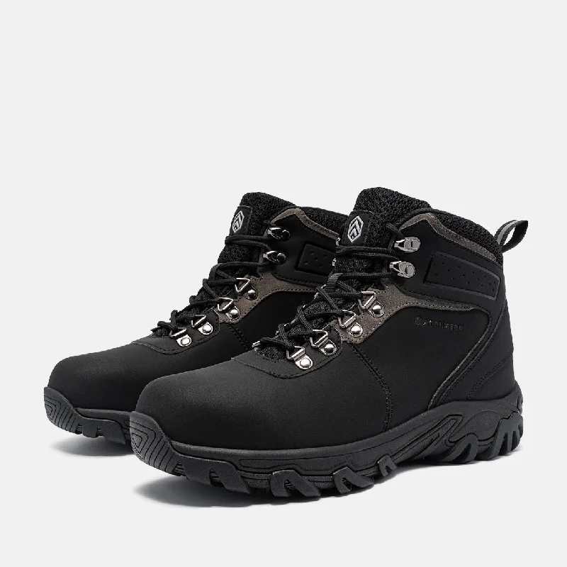 Boots with plush fur lining for extra warmth and styleLarnmern Safety Boots, Slip Resistant Puncture Proof Waterproof Work Shoes For Men,#L9121