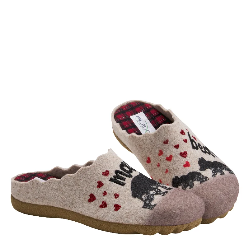 slippers with supportive solesslippers for women with cute embellishments -FLEXUS MAMABEAR SLIPPERS