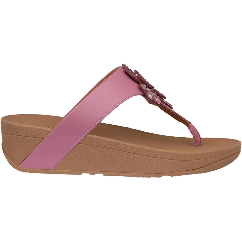 sandals for morning beach outingsWomen's Fit Flop Lottie Corsage Pink Microfibre