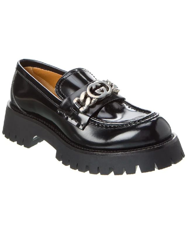 loafers for women with flexible sole for better mobility-Gucci GG Leather Loafer